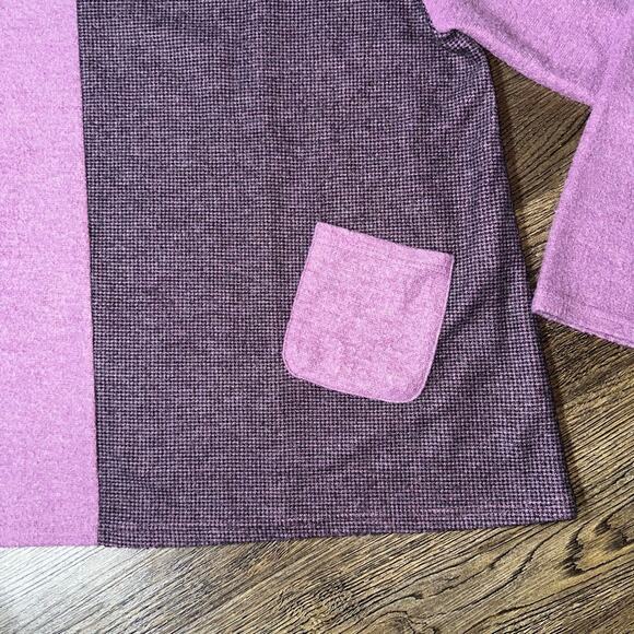 TRISHA TYLER Purple Block Pattern LS Sweater mockneck L - Picture 2 of 8
